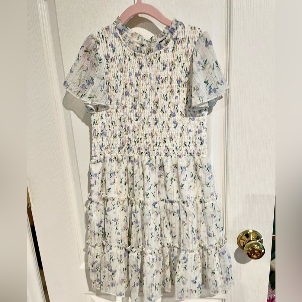 Girls Smocked Floral Dress Size 8